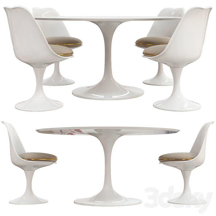 SAARINEN TULIP TABLE CHAIRS 