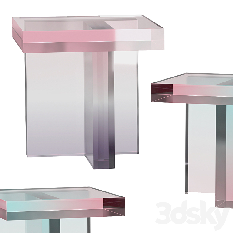 TABLES MADE WITH DYED ACRYLIC RESIN 