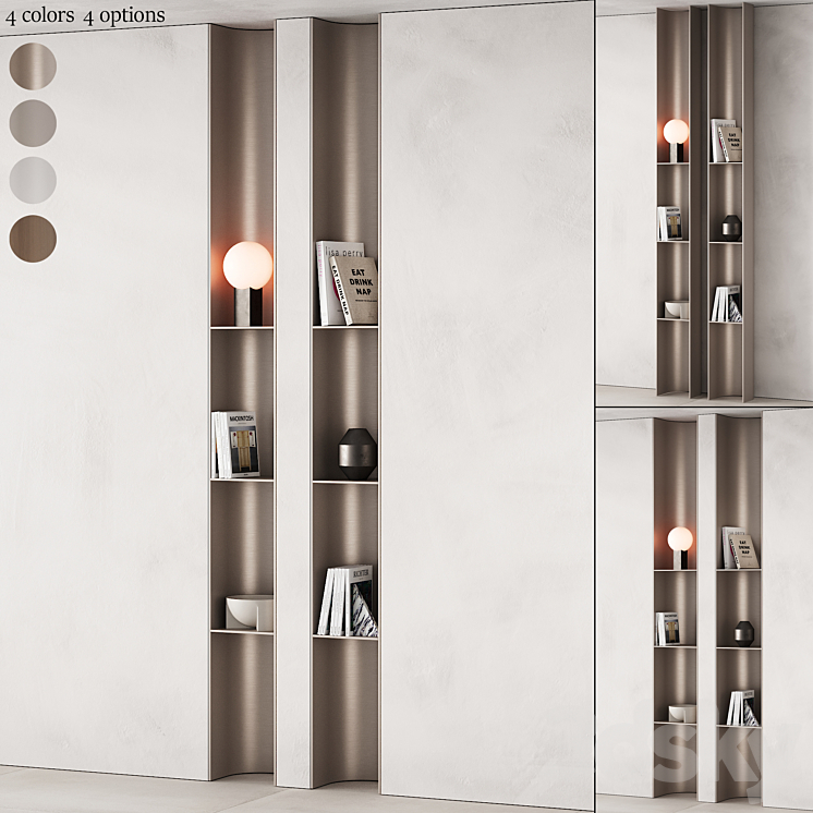 416_BOOKCASE_AND_RACK_09_HALFROUND_SEMICIRCLE_ARC_MODULAR_SHELFS 