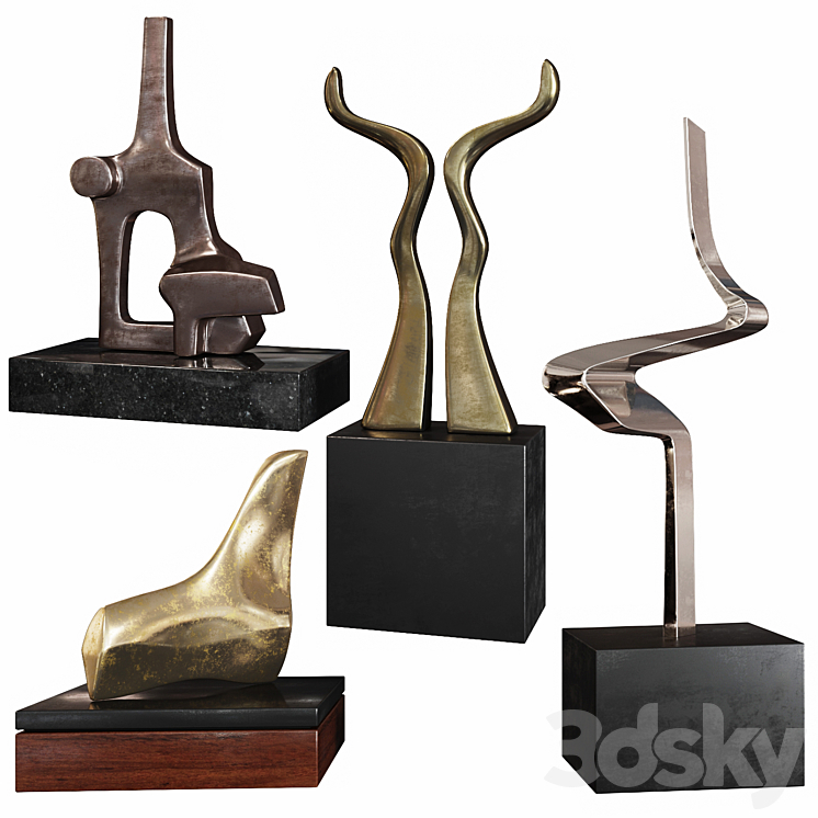 ABSTRACT SCULPTURES SET BURLINI VARGA 