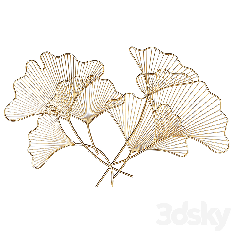 ART GM12080 WALL DECOR GINKGO METAL 