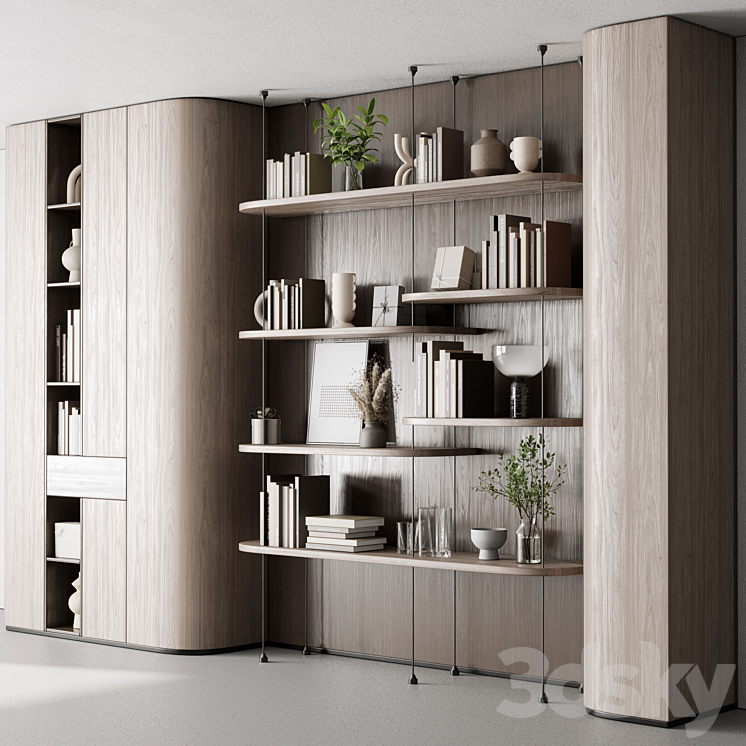 CABINET_FURNITURE_WOODEN_SHELVES_DECORATIVE_WITH_PLANTS_AND_BOOK 