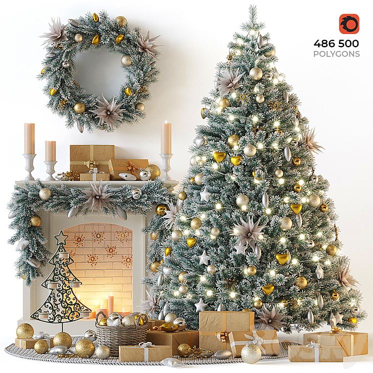 CHRISTMAS TREE WITH FIREPLACE 