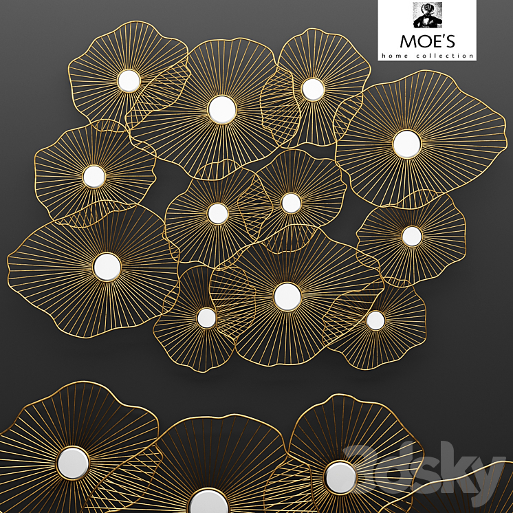 LILY_PAD_WALL_DECOR_WALL_DECOR_PANELS_METALLIC_GOLDEN_LUXURY_DECOR 