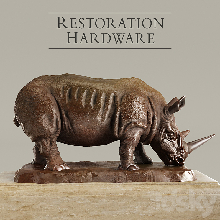 RESTORATION HARDWARE BRONZE RHINO 