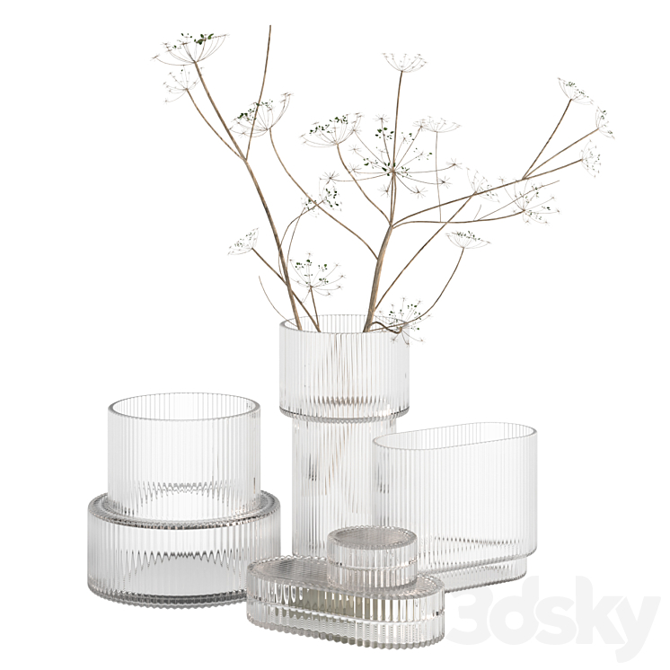 RIPPLE FLUTED GLASS VASES HNM HOME 