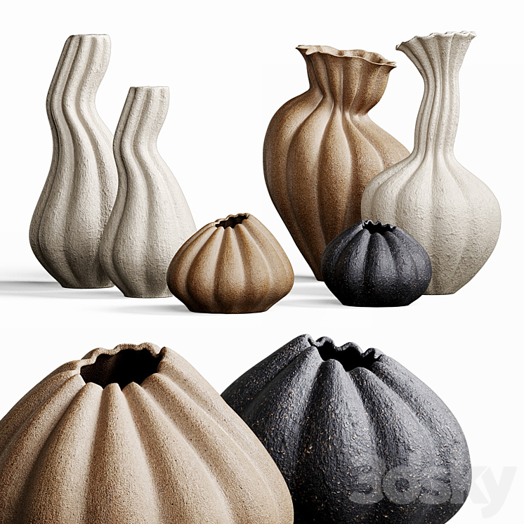 SET OF DECORATIVE VASES MALENE KNUDSEN 