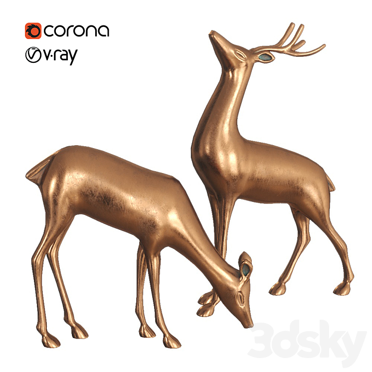 VINTAGE DEER STATUE 