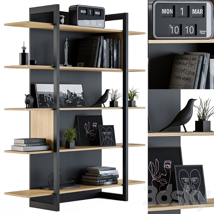 WOOD AND BLACK RACK 04 