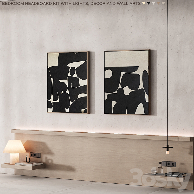 225 WALL COMPOSITION 08 BEDROOM HEADBOARD KIT 03 