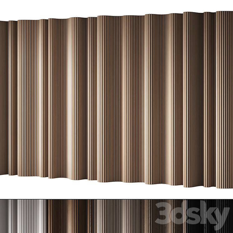 434 WALL COMPOSITION 15 WAVE FLUTED WOOD REEDED PANELS 02 