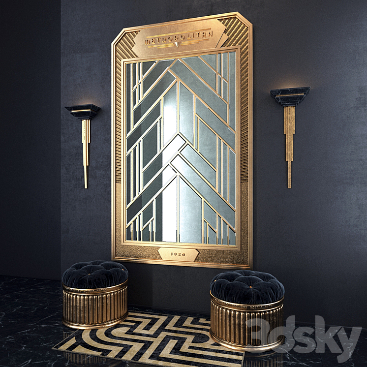 ART DECO COMPOSITION WITH A MIRROR 