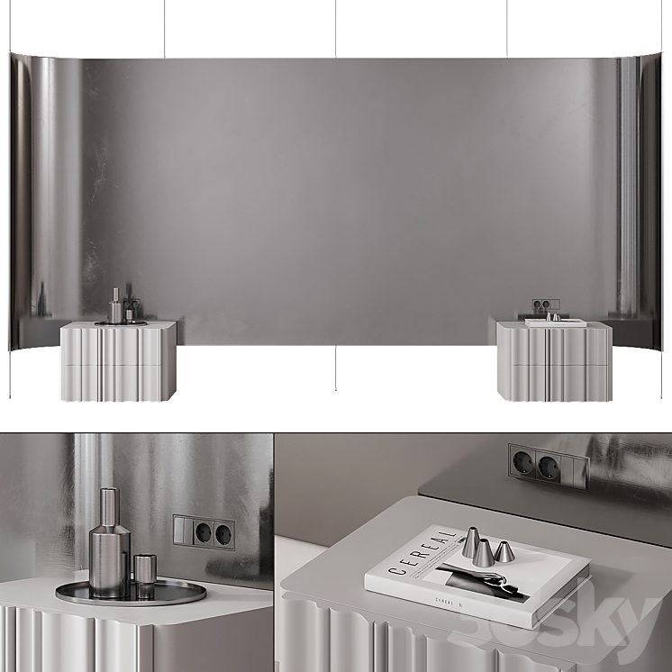 BEDROOM HEADBOARD WITH METALLIC 