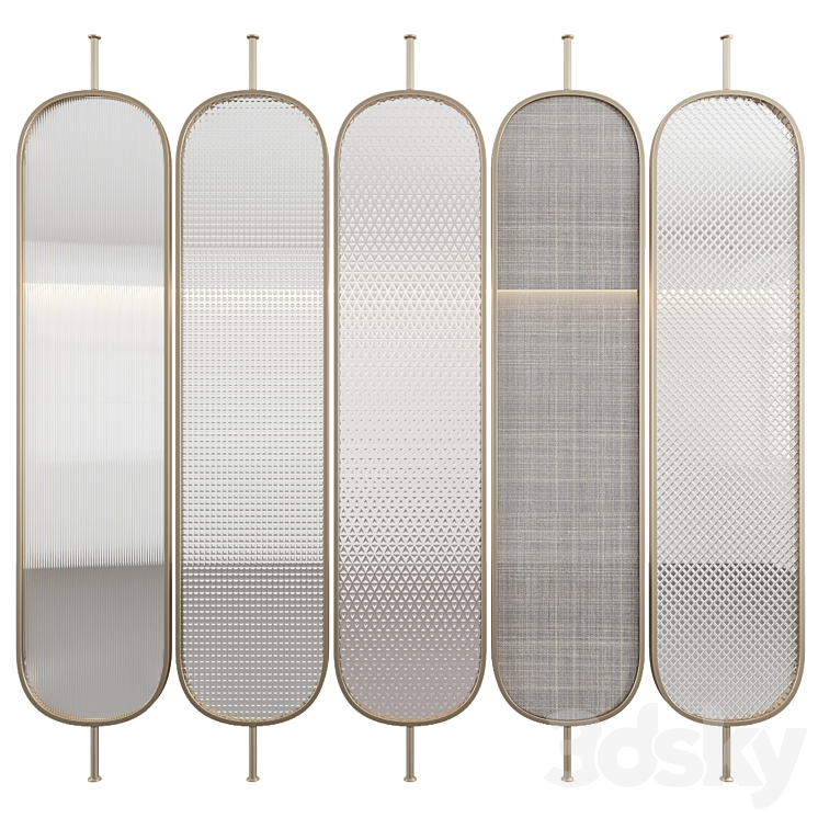 DECORATIVE PARTITION WITH EMBOSSED GLASS 