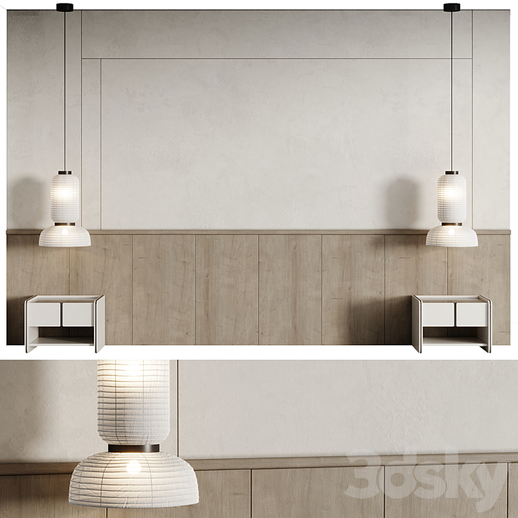 WALL COMPOSITION BEDROOM HEADBOARD 006 