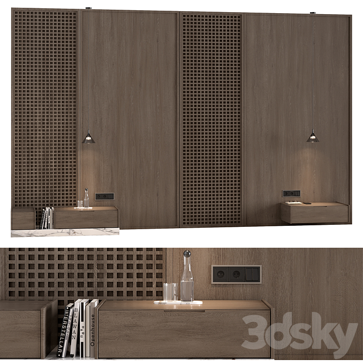 WALL COMPOSITION BEDROOM HEADBOARD KIT 03 