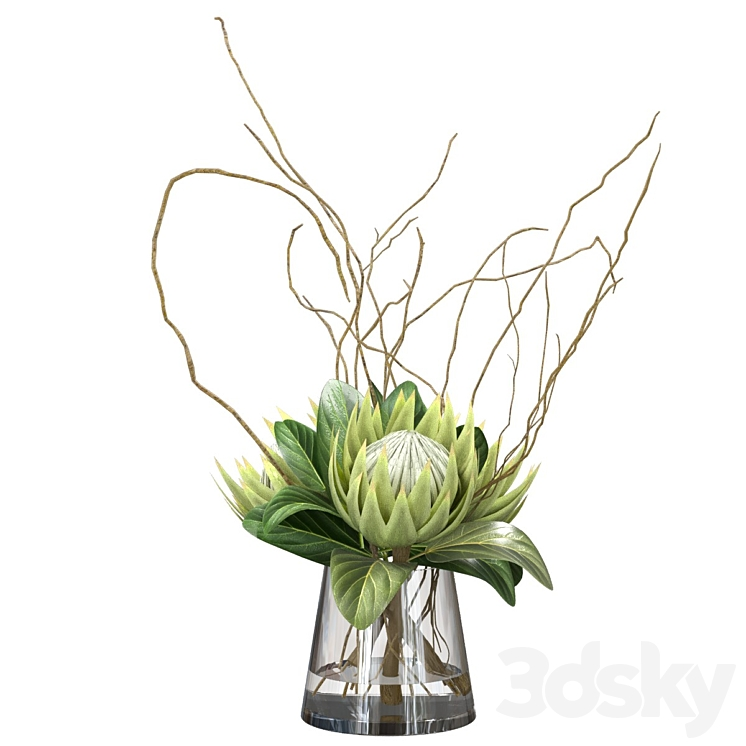 GREEN BOUQUET WITH PROTEA 