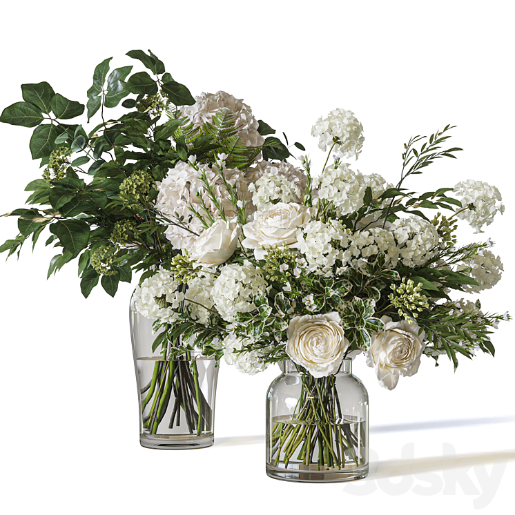 FLOWER SET 060 HYDRANGEA ROSE 