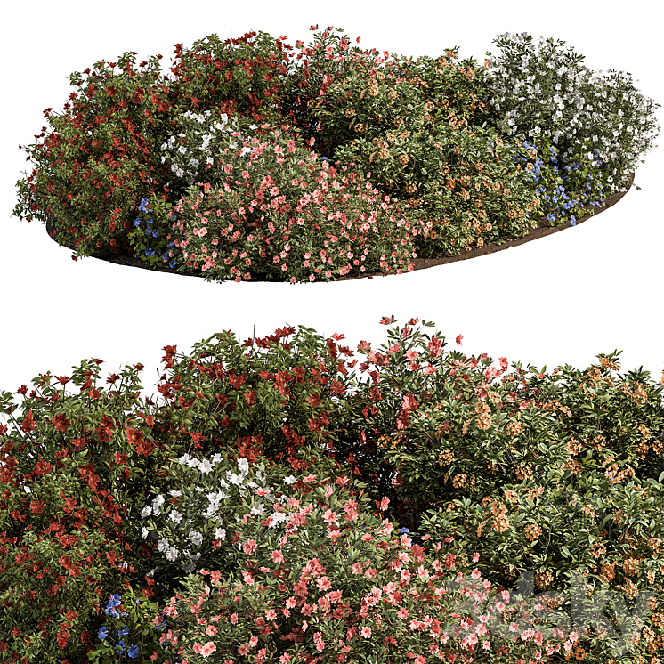 GARDEN COLORFUL FLOWER BUSH SET 452 