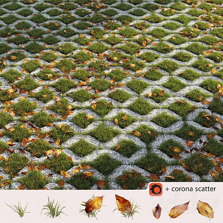 GRASS IN THE SQUARE BRICK 