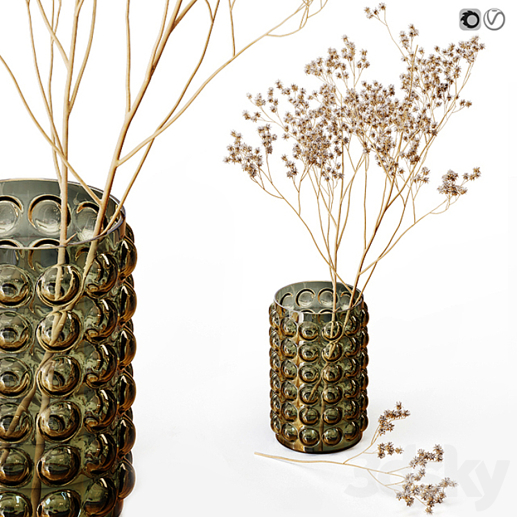 H M VASE WITH DRY FLOWERS 