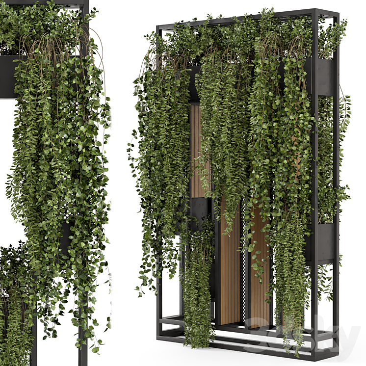 INDOOR HANGING PLANTS IN METAL STAND SET 1005 