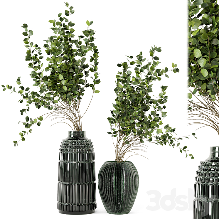 INDOOR PLANTS IN HANDMADE GLASS POT SET 94 
