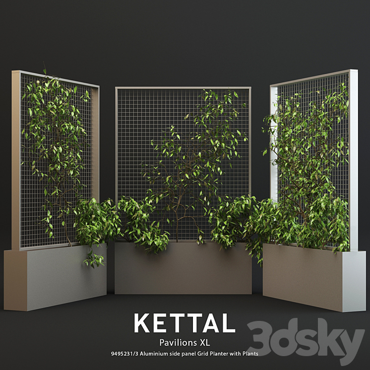 KETTAL PAVILION XL PLANTER WITH PLANTS 