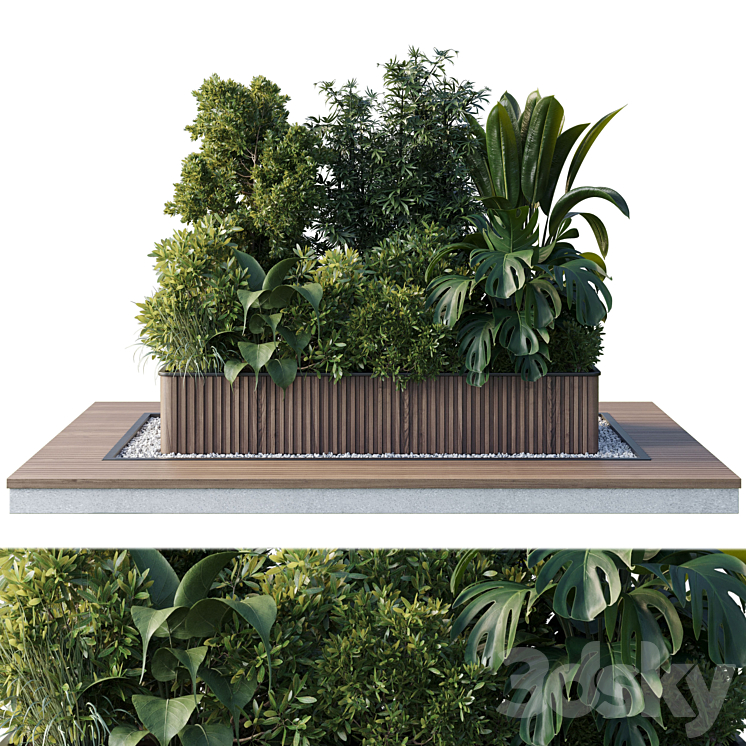 OUTDOOR PLANT COLLECTION 114 WOODEN BOX FOR PLANT GARDEN 