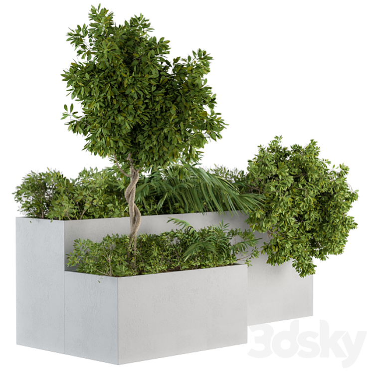 OUTDOOR PLANTS CONCRETE BOX SET 45 