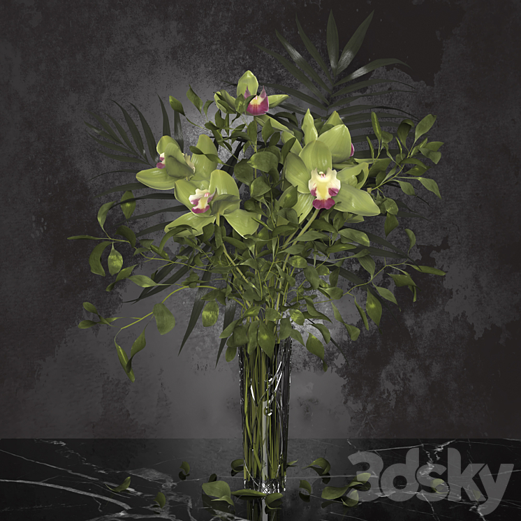 ORCHID BOUQUET + BOHEMIA LABYRINTH VASE 