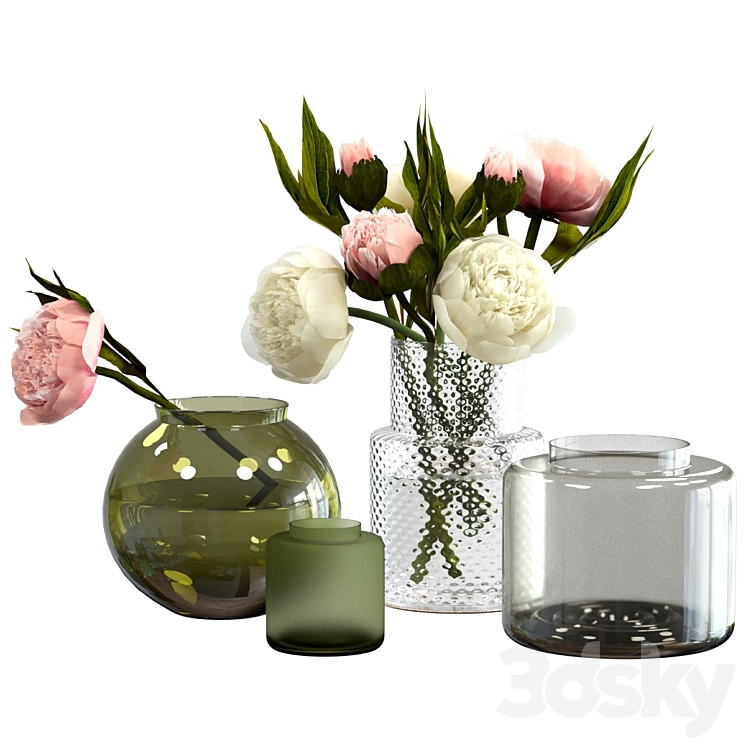 PEONIES IN IKEA VASES 