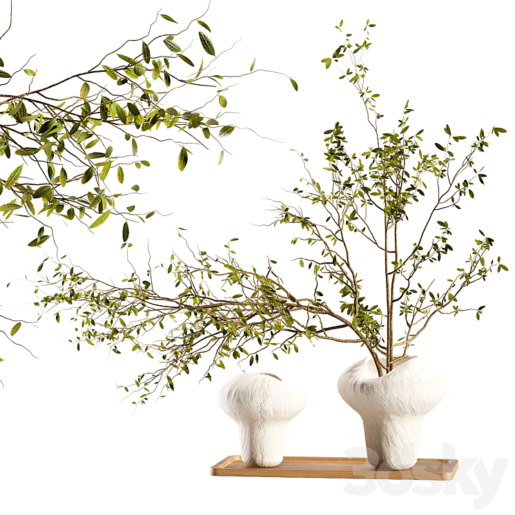 PLUM BRANCH IN A STONE VASE 