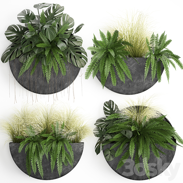 VERTICAL_LANDSCAPING_FOR_THE_WALL_WITH_A_BLACK_METAL_SHELF_WITH 