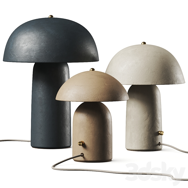 CERAMICAH RAKU TERA LIME PLASTER TABLE LAMPS 