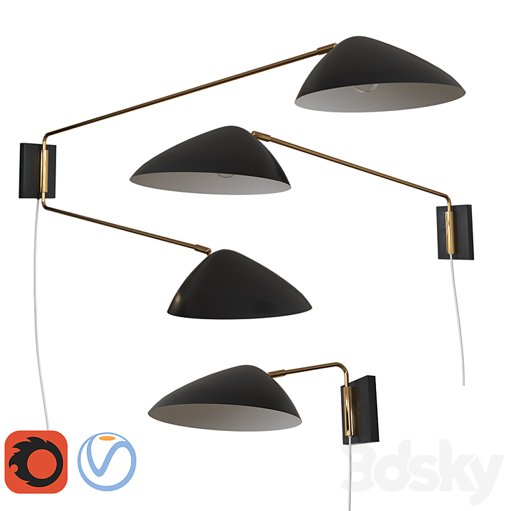 CURVILINEAR MID CENTURY SCONCE 