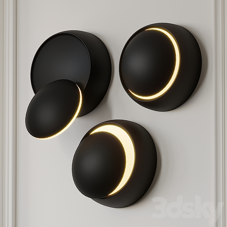 GRNFLASHING CRESCENT ROUND WALL LAMP 