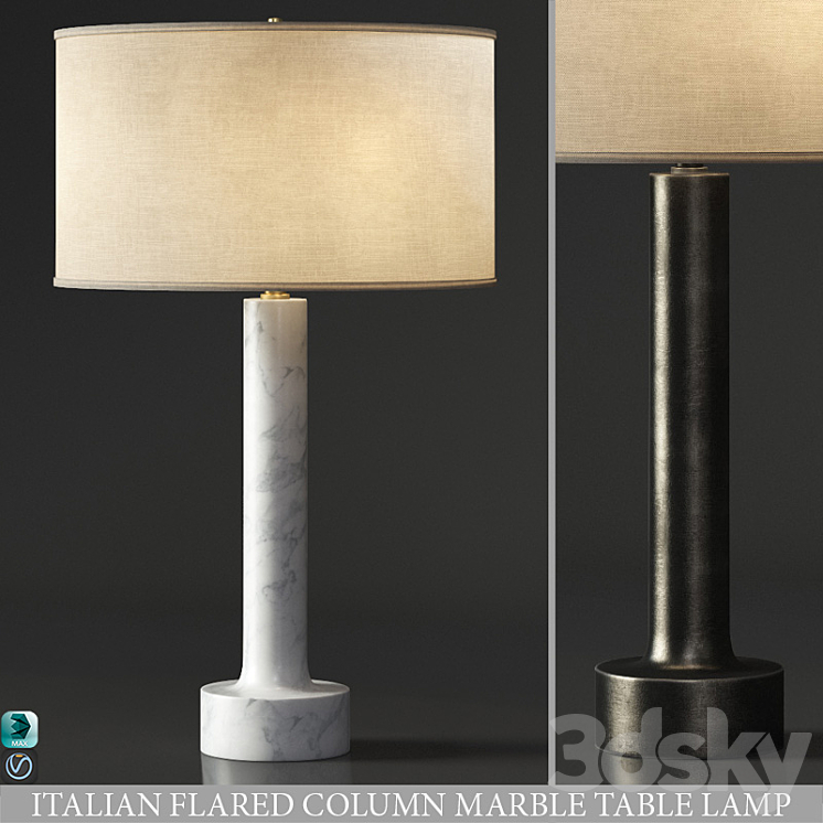 ITALIAN FLARED COLUMN MARBLE TABLE LAMP 