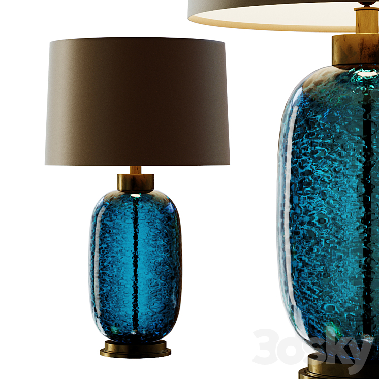 MID CENTURY STUDIO ART GLASS BUFFET LAMP3 