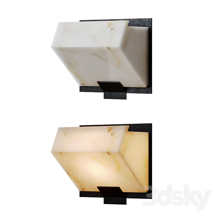 PIERRE CHAREAU SIMPLE SLOPING BLOCK WALL LAMP 