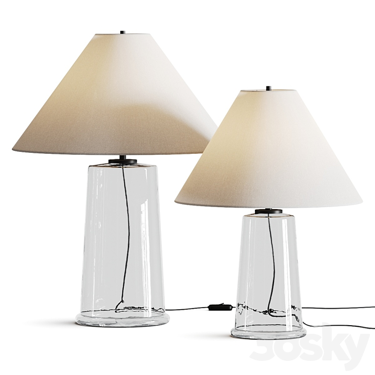 POTTERY BARN AVALON RECYCLED GLASS TABLE LAMP 