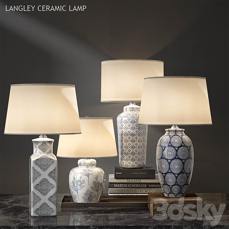 POTTERY BARN LANGLEY CERAMIC LAMP 