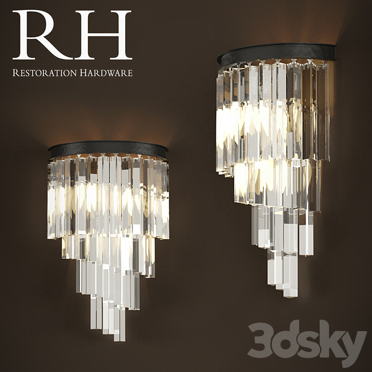 RESTORATION HARDWARE SCONCE HELIX GLASS SCONCE 