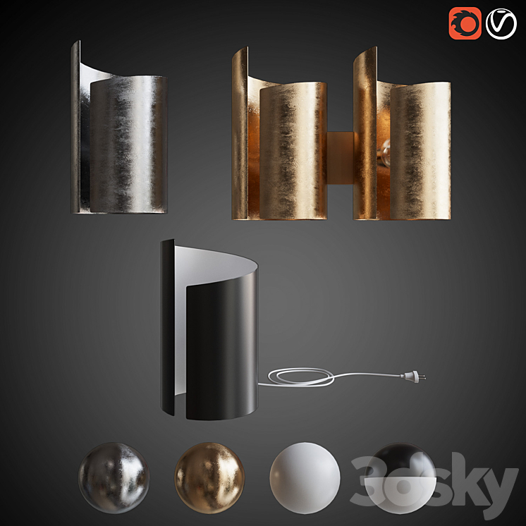 SET SCONCES AND TABLE LAMP PITTORE 