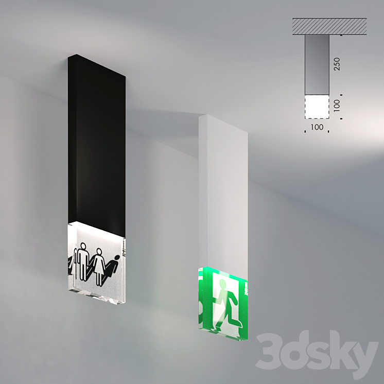 TRASPARENZE VIABIZZUNO EXIT LIGHT WC LIGHT 