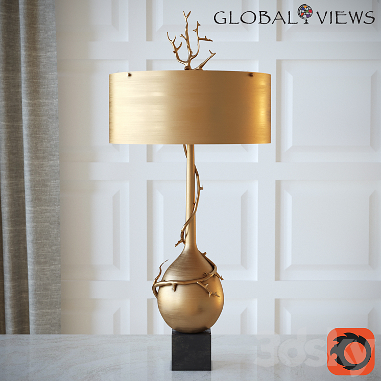 TWIG BULB LAMP BRASS 