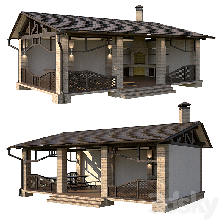 ARBOR WITH SUMMER KITCHEN 