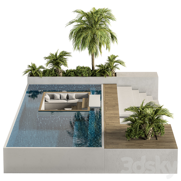 BACKYARD AND LANDSCAPE FURNITURE WITH POOL 02 