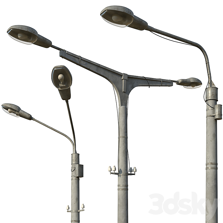 LAMPPOST SET OF 3 POLES 