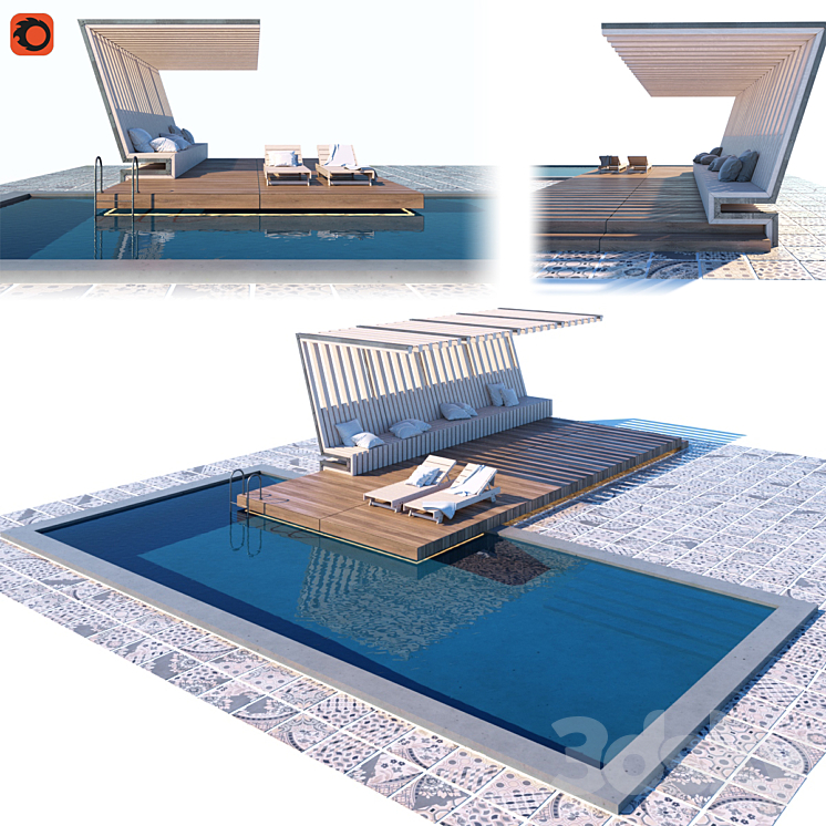 POOL WITH TERRACE AND CANOPY 
